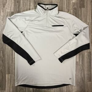 FILA Men’s Grey & Black Quarter-Zip Pullover 95% Polyester 5% Spandex